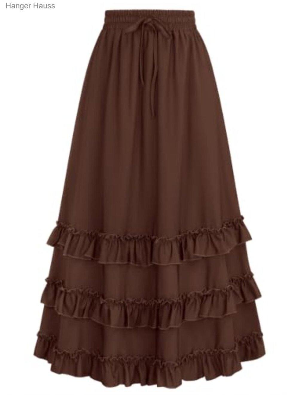 Ruffle Tiered Maxi Skirt with Pockets Renaissance Style